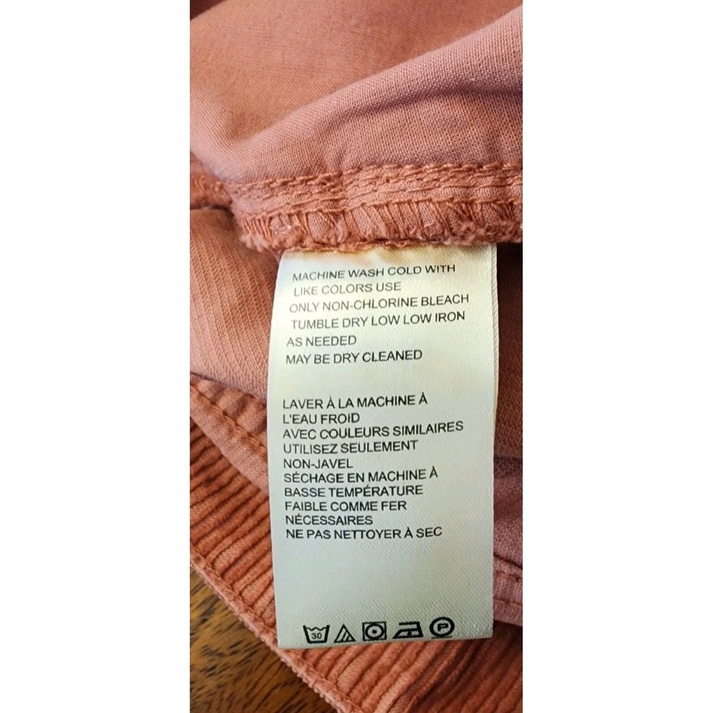 Free People Corduroy Mini Skirt Burnt Orange Button Front A-Line Size 4 sku18 - Picture 8 of 13